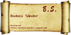 Bodoni Sándor névjegykártya