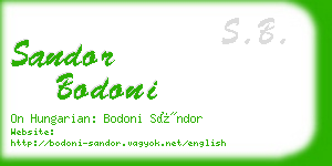 sandor bodoni business card